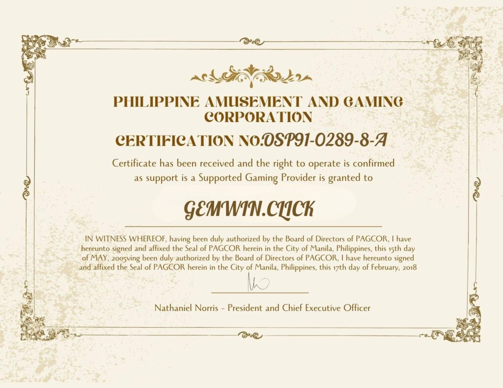 Trang chủ 16 giấy phép kinh doanh hợp pháp gemwin68